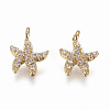 Brass Micro Pave Cubic Zirconia Charms X-ZIRC-F103-21A-G-1