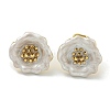 Flower Ion Plating(IP) 304 Stainless Steel Stud Earrings EJEW-G400-14G-01-2