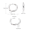 201 Stainless Steel Huggie Hoop Earring Findings STAS-P283-01E-S-3