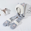 Faux Rabbit Fur Hoodie Hat/Scarf/Gloves Set COHT-PW0001-31A-4