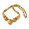 Natural Topaz Jade Faceted Bib Graduated Beaded Necklaces for Women NJEW-B128-01G-4