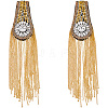 Teardrop Iron Chain Tassel with Rhinestone Epaulettes AJEW-WH20006-326C-G-7