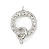 Brass Micro Pave Clear Cubic Zirconia Ring Connector Charms KK-H527-25P-1