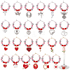 Valentine's Day Theme Alloy Enamel & 304 Stainless Steel & Plastic Wine Glass Charms AJEW-AB00080-1