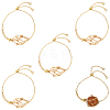 5Pcs Adjustable Braided Brass Macrame Pouch Cable Chain Slider Bracelet Making BJEW-BBC0001-17A-1