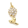 Rack Plating Brass Micro Pave Cubic Zirconia Pendants KK-K401-50B-G-1