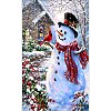 DIY Christmas Snowman Rectangle Diamond Painting Kit XMAS-PW0001-157B-1