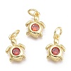 Brass Micro Pave Cubic Zirconia Pendants KK-P187-12A-G-1