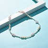 Natural Rose Quartz Chip Beaded Necklace for Girl Women NJEW-TA00016-02-2