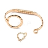 Ring Braaa Hammered Cuff Bangle & Ring Sets SJEW-C008-01KCG-2