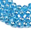 Transparent Electroplate Glass Beads Strands EGLA-N002-34C-B13-4