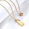304 Stainless Steel Rolo Chain Pendant Necklaces NJEW-S444-01G-06-4