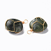 Natural Olive Quartz Pendants G-N332-50-09-3