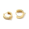 Rack Plating Brass Micro Pave Clear Cubic Zirconia Hoop Earrings Findings ZIRC-C037-02G-2