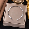 304 Stainless Steel Cuff Bangles for Women BJEW-D407-01P-1