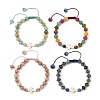 Natural & Synthetic Mixed Gemstone Rondelle Braided Bead Bracelets for Women BJEW-JB14385-3