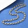 8MM 304 Stainless Steel Twisted Ring Link Chain Necklaces NJEW-Z105-04P-02-2