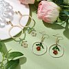 Flower Colorful Glass Seed Beads Dangle Earrings EJEW-MZ00148-2