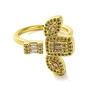 Brass with Cubic Zirconia Rings LS-RJEW-B057-04G-03-2