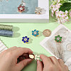 12Pcs 6 Colors Brass Rhinestone Cufflinks BUTT-GL0001-06-3