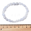 Natural Blue Lace Agate Bead Stretch Bracelets BJEW-K213-37-3