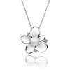 Flower Shape Real Platinum Plated Eco-Friendly Tin Alloy Czech Rhinestone Necklaces NJEW-BB13968-02P-1