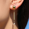 316L Surgical Stainless Steel & Clear Cubic Zirconia Stud Dangle Earrings WG6479C-01-4