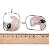 Natural Rose Quartz & Obsidian Big Pendants G-Z142-01P-B01-3