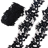2Yards Polyester Flower Embroidery Lace Trim with Glass Beads OCOR-DC0001-27B-1