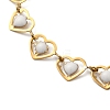 304 Stainless Steel Heart Link Bracelets for Women BJEW-C076-02A-03-2