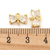 Brass Pave Clear Cubic Zirconia Connector Charms KK-B096-04G-3