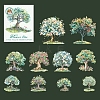 10Pcs 10 Styles Flower Tree Waterproof PET Stickers DIY-G121-03A-1