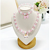 Plastic Beaded Pendant Necklace & Beaded Charm Bracelet FS-WG6D3EF-04-1