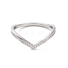 Clear Cubic Zirconia Wave Finger Ring RJEW-D120-19P-2