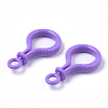 Opaque Solid Color Bulb Shaped Plastic Push Gate Snap Keychain Clasp Findings LS-KY-T021-01H-3