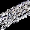 Electroplate Transparent Glass Beads Strands EGLA-Q133-01A-15-1