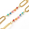 Brass Enamel Link Chain Necklaces & Bracelets & Anklets Jewelry Sets SJEW-JS01193-3