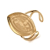 Horse Eye 304 Stainless Steel Open Cuff Bangle Makings with Bezel Tray SA-CBABF3F-02G-06-2