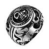 Punk Rock Style Men's 316L Surgical Stainless Steel Skull Rings RJEW-BB06632-11-2