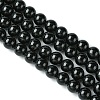 Natural Dyed & Heated Black Onyx Round Beads Strand X-G-L087-12mm-01-2