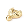 Brass Micro Pave Cubic Zirconia Charms KK-C012-44G-3