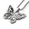 304 Stainless Steel Be Still & Know Butterfly Pendant Box Chain Necklaces STAS-D196-06P-2