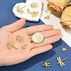 6Pcs 3 Styles Brass Pendants KK-YW0004-44-3
