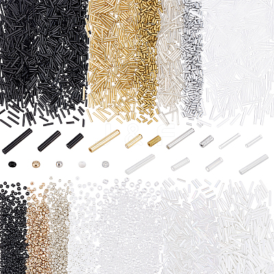 19 Styles Seed Beads & Glass Bugle Beads Kits SEED-PH0002-58-1