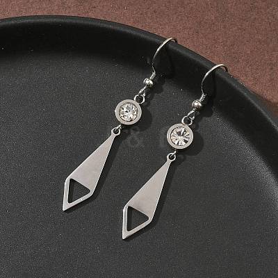 304 Stainless Steel Tie Dangle Earrings EJEW-Z129-19P-1