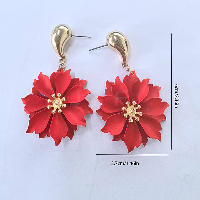 Flower Iron Dangle Stud Earrings FS-WGFE32A-02-1