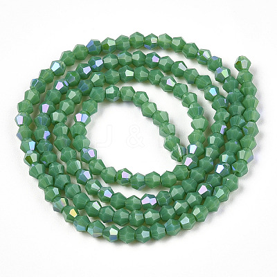 Opaque Solid Color Electroplate Glass Beads Strands EGLA-A039-P2mm-L08-1