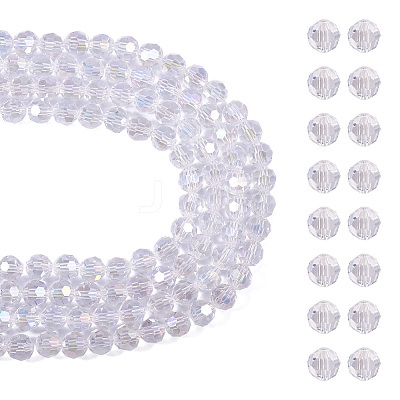 4 Strands Transparent Glass Beads EGLA-TA0001-80A-1