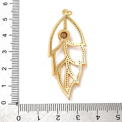 Brass Micro Pave Cubic Zirconia Big Pendants KK-U076-08G-1