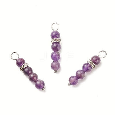 10Pcs Natural Amethyst Pendants PALLOY-JF01425-06S-1